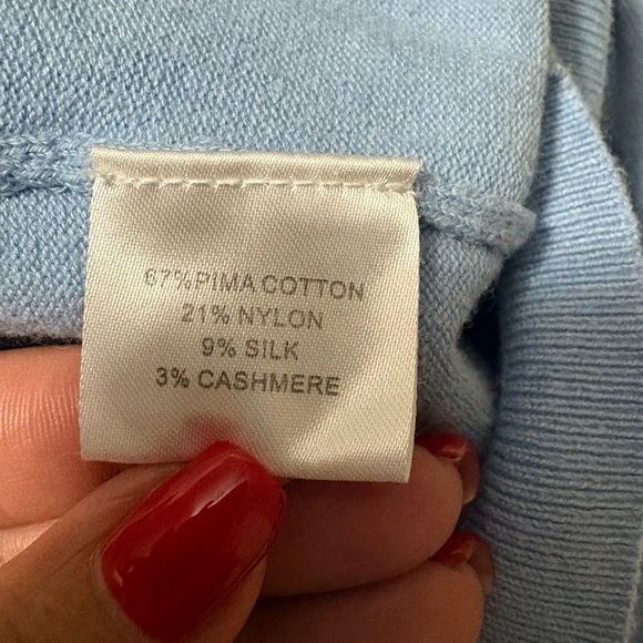 Peter Millar Baby Blue Crewneck. Soft blend of Pima Cotton, Cashmere and Silk. - Picture 7 of 9